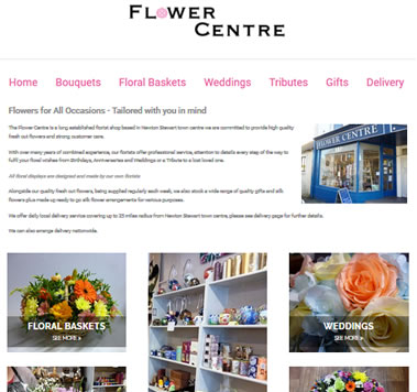 The Flower Centre is a long established florist shop based in Newton Stewart town centre we are committed to provide high quality fresh cut flowers and strong customer care.