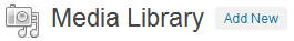 WordPress Media Library heading with Add New link